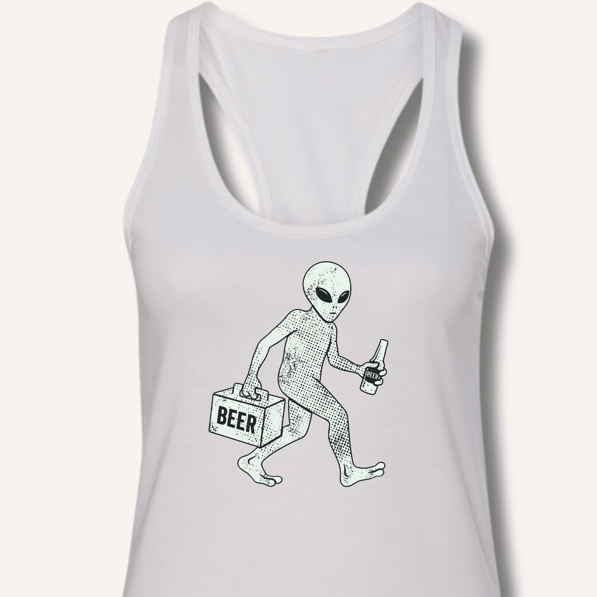 Alien Beer Shadow T-Shirt Racerback Tank - Sip & Shirt