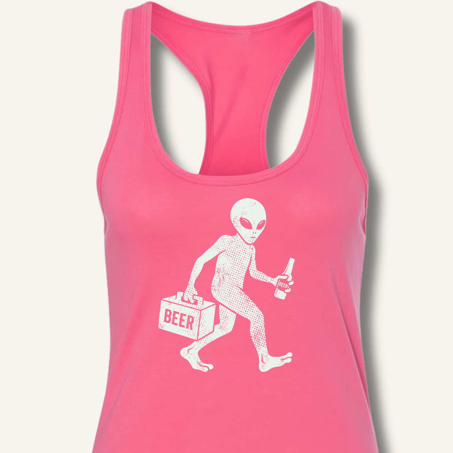 Alien Beer Shadow T-Shirt Racerback Tank - Sip & Shirt