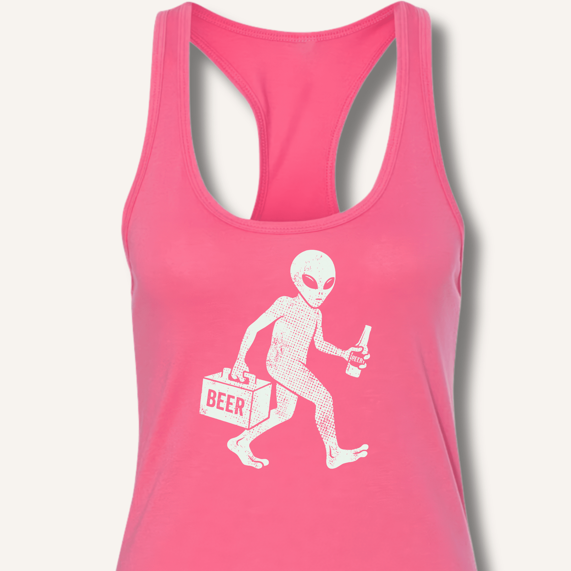 Alien Beer Shadow T-Shirt Racerback Tank - Sip & Shirt