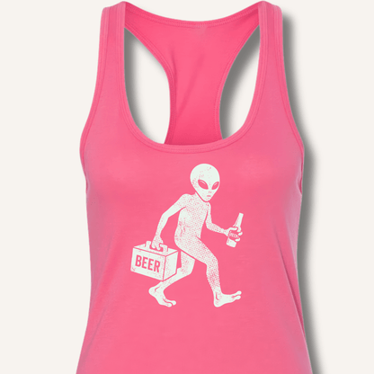 Alien Beer Shadow T-Shirt Racerback Tank - Sip & Shirt