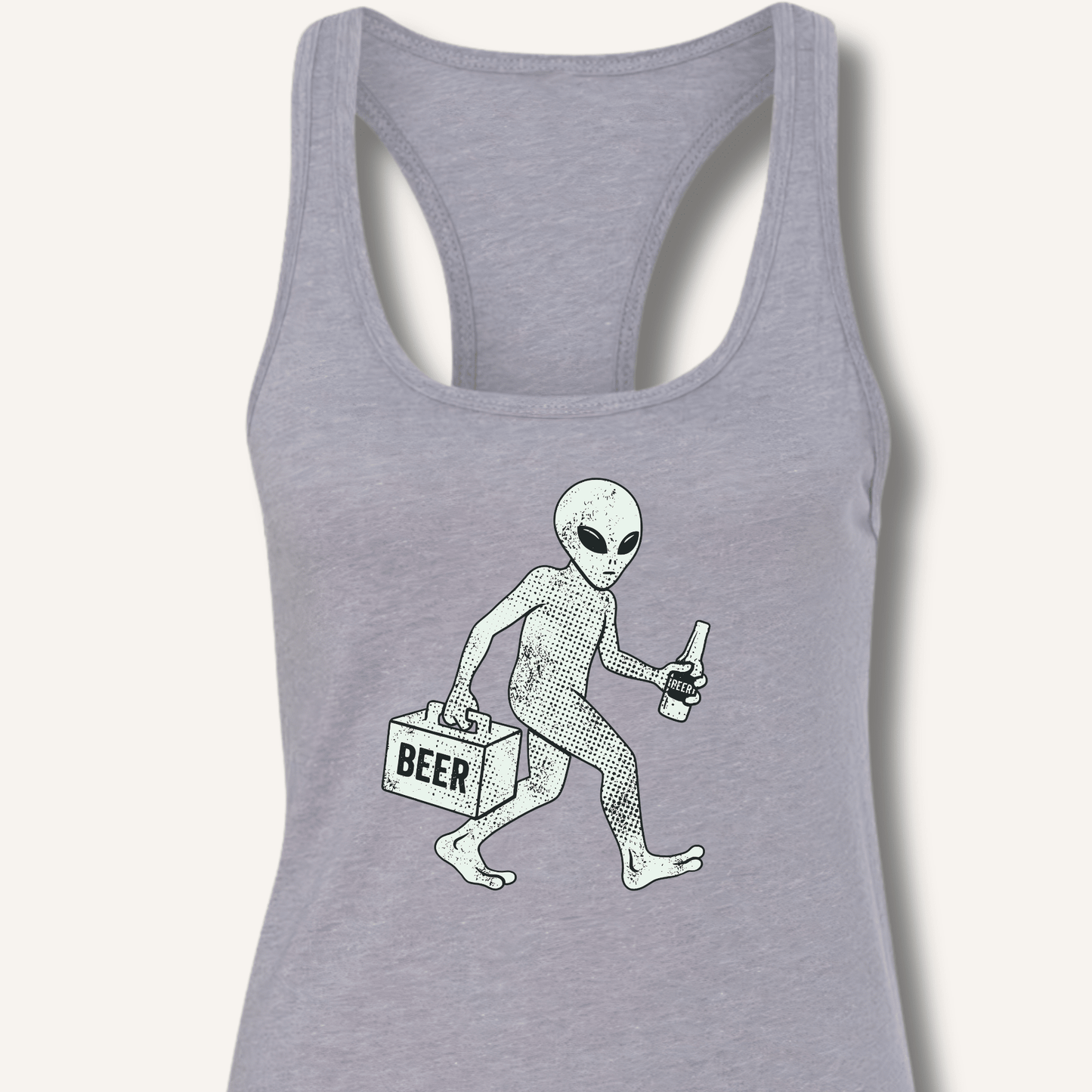 Alien Beer Shadow T-Shirt Racerback Tank - Sip & Shirt