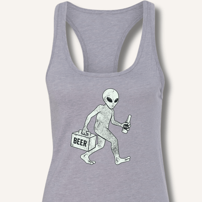 Alien Beer Shadow T-Shirt Racerback Tank - Sip & Shirt