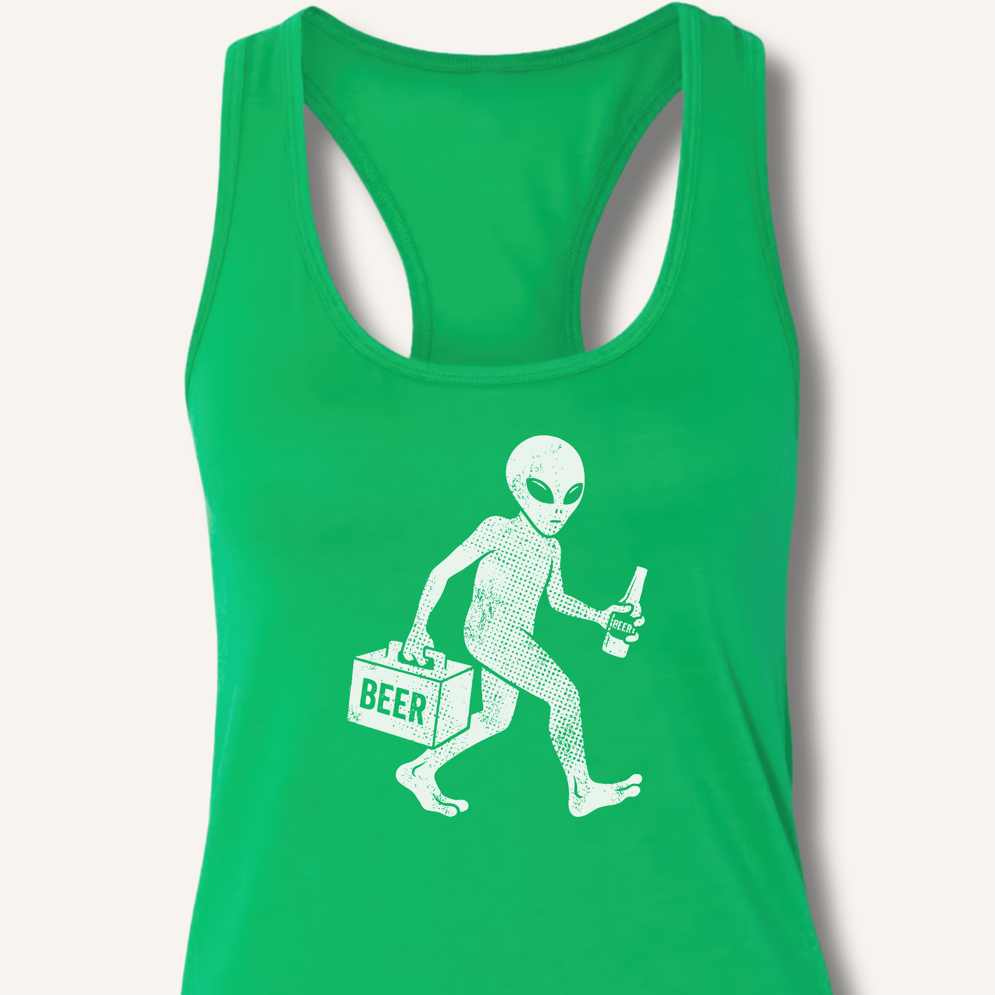 Alien Beer Shadow T-Shirt Racerback Tank - Sip & Shirt