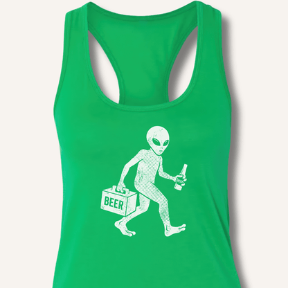 Alien Beer Shadow T-Shirt Racerback Tank - Sip & Shirt