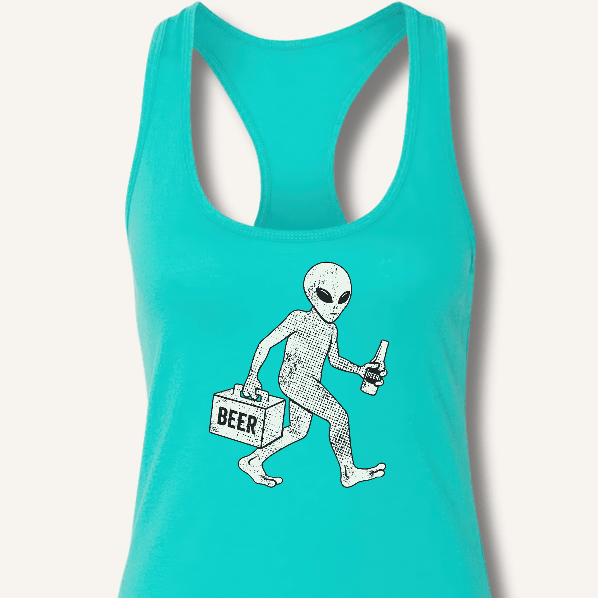 Alien Beer Shadow T-Shirt Racerback Tank - Sip & Shirt
