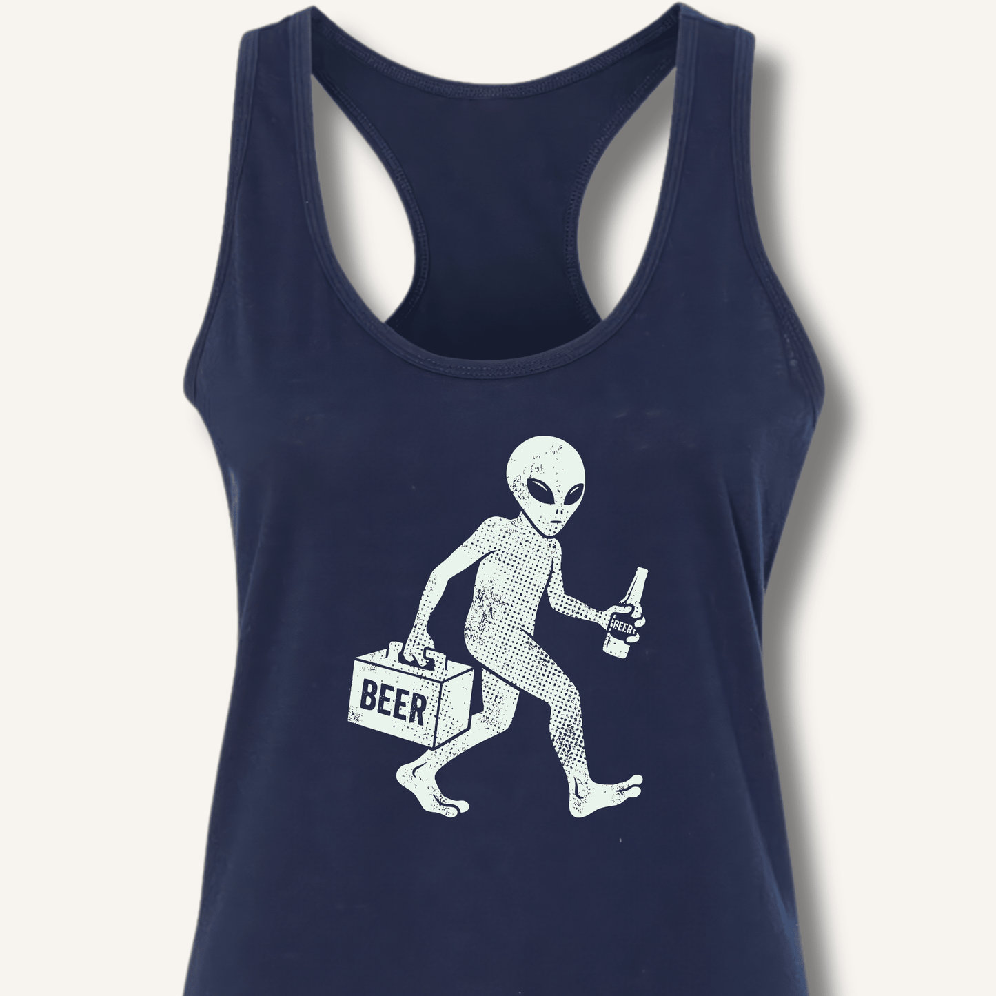 Alien Beer Shadow T-Shirt Racerback Tank - Sip & Shirt