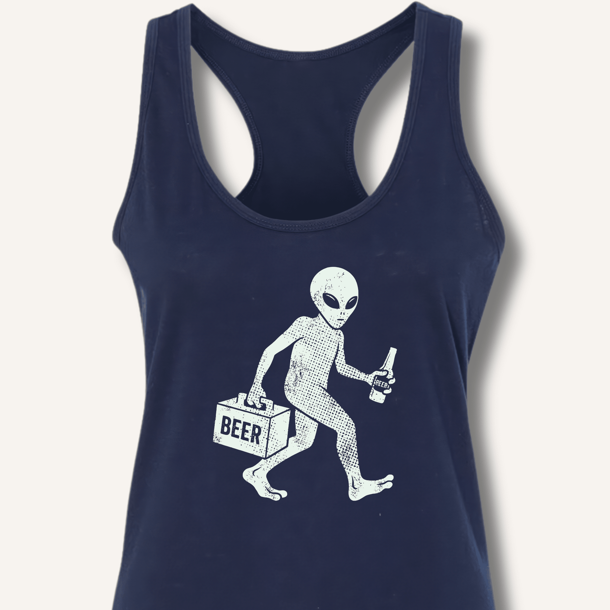 Alien Beer Shadow T-Shirt Racerback Tank - Sip & Shirt