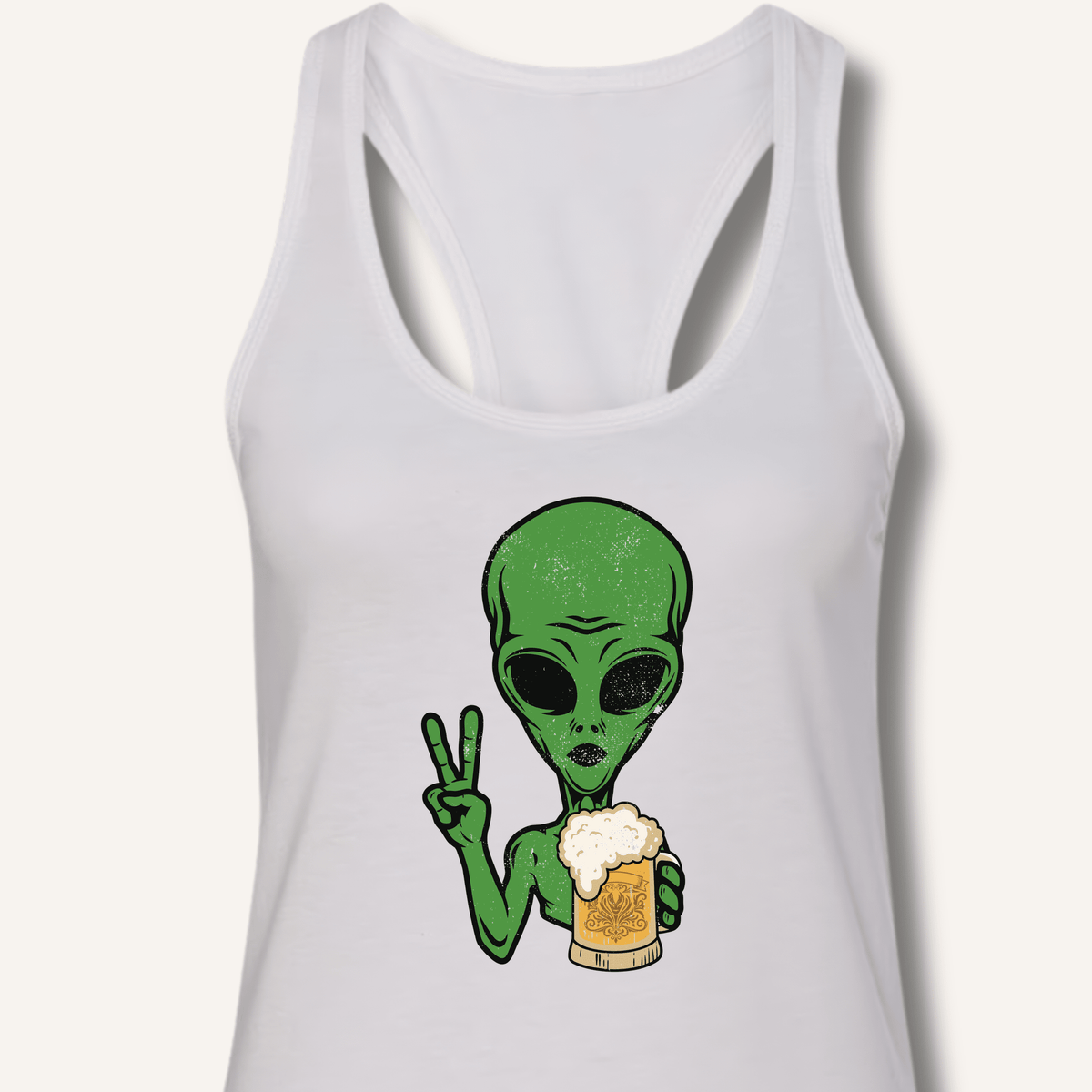 Alien Peace Beer Shirt Racerback Tank - Sip & Shirt