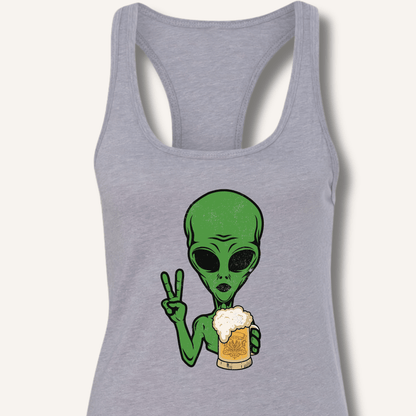 Alien Peace Beer Shirt Racerback Tank - Sip & Shirt