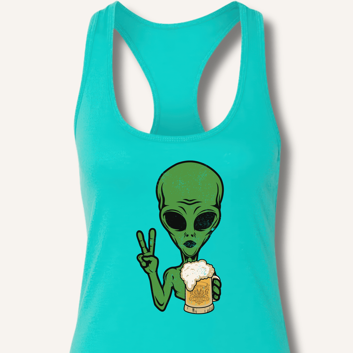Alien Peace Beer Shirt Racerback Tank - Sip & Shirt