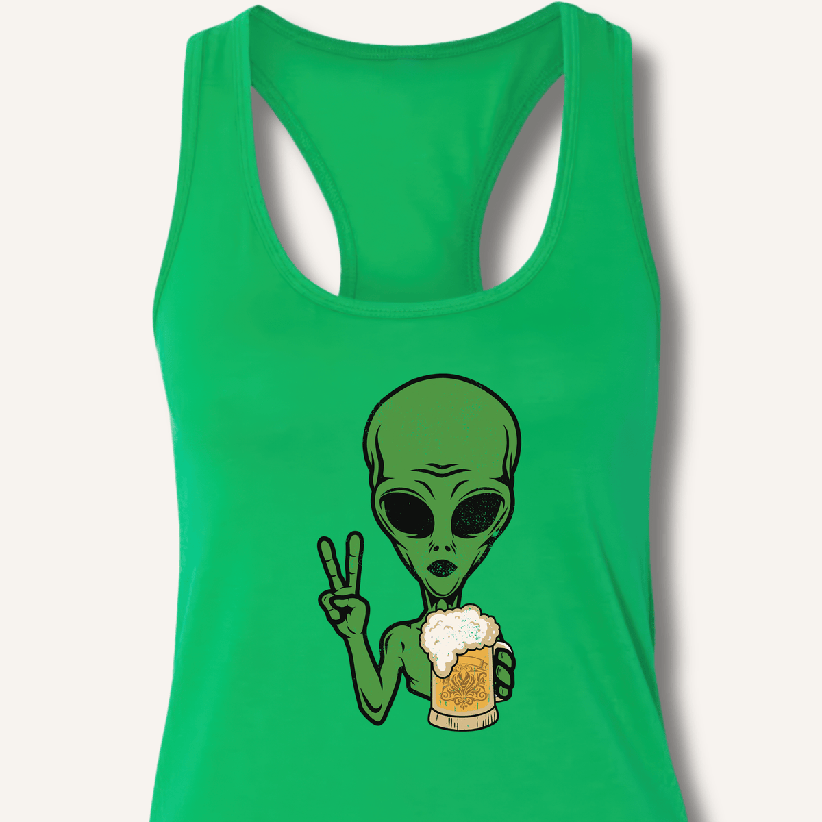 Alien Peace Beer Shirt Racerback Tank - Sip & Shirt