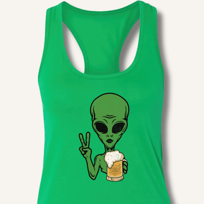 Alien Peace Beer Shirt Racerback Tank - Sip & Shirt