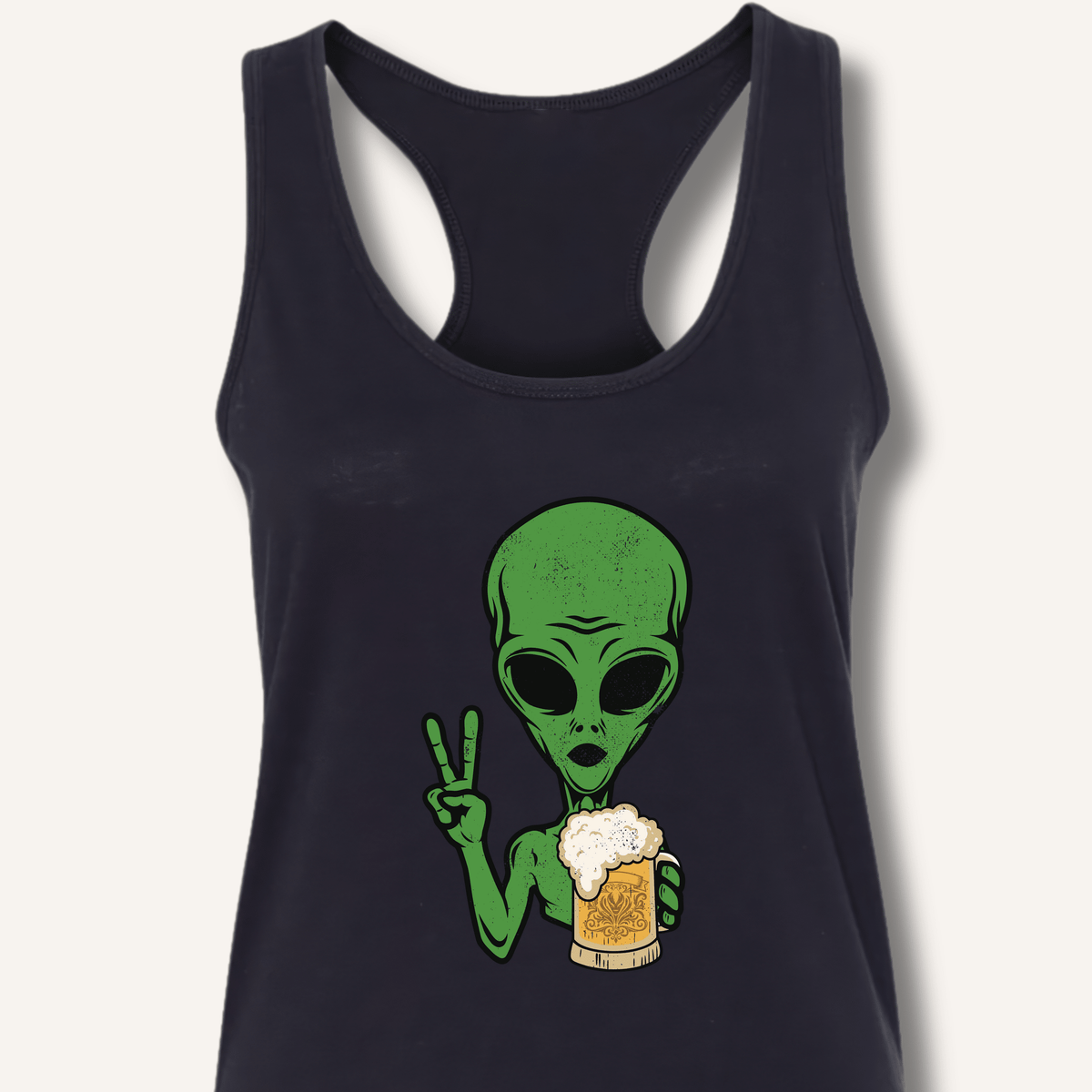 Alien Peace Beer Shirt Racerback Tank - Sip & Shirt
