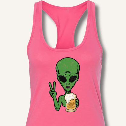 Alien Peace Beer Shirt Racerback Tank - Sip & Shirt