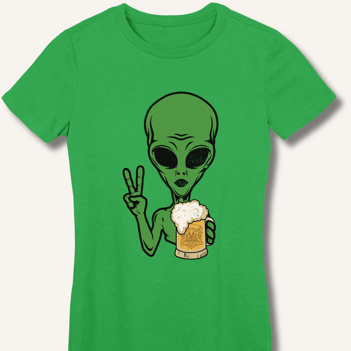 Alien Peace Beer Shirt Women's Fitted T-Shirt - Sip & Shirt