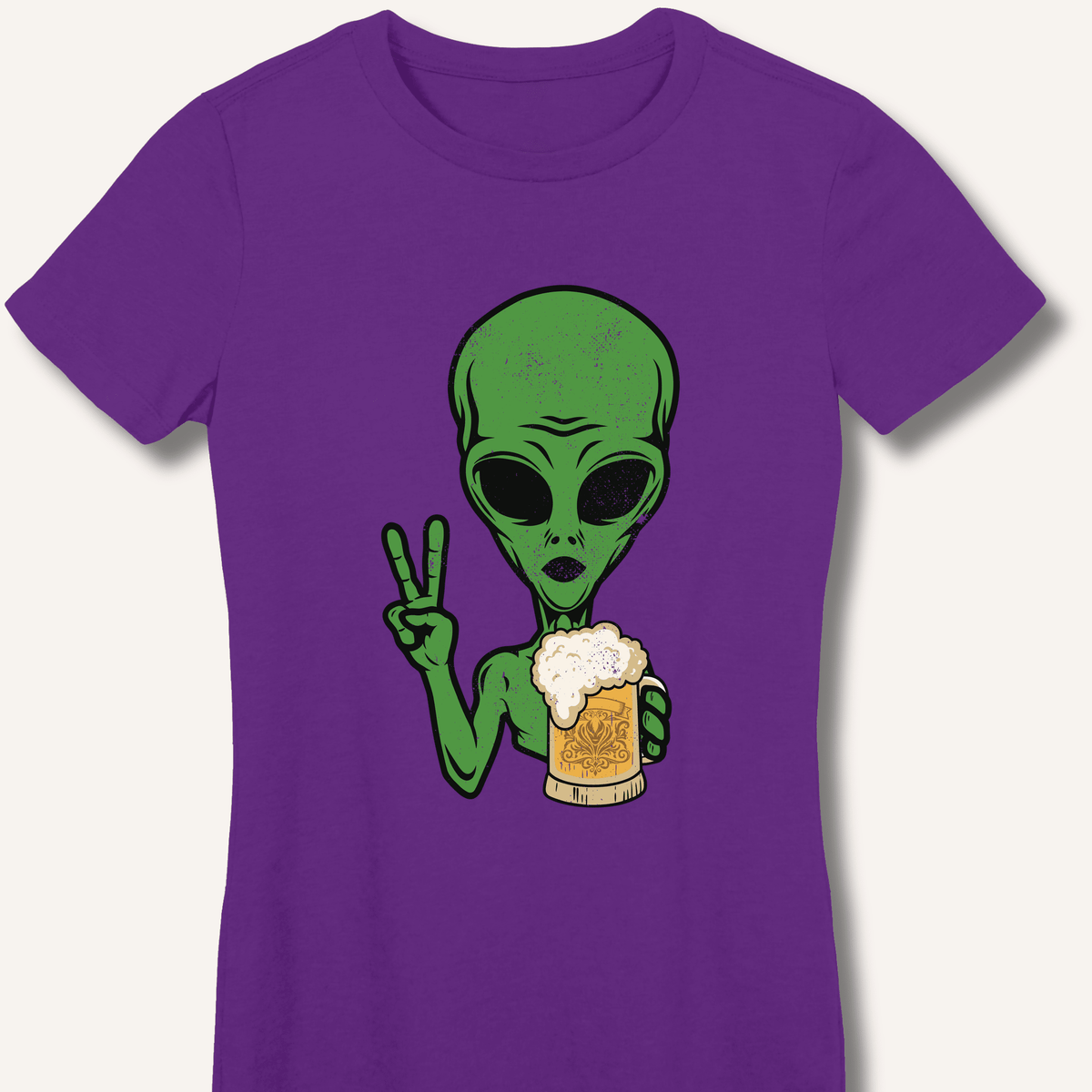 Alien Peace Beer Shirt Women's Fitted T-Shirt - Sip & Shirt