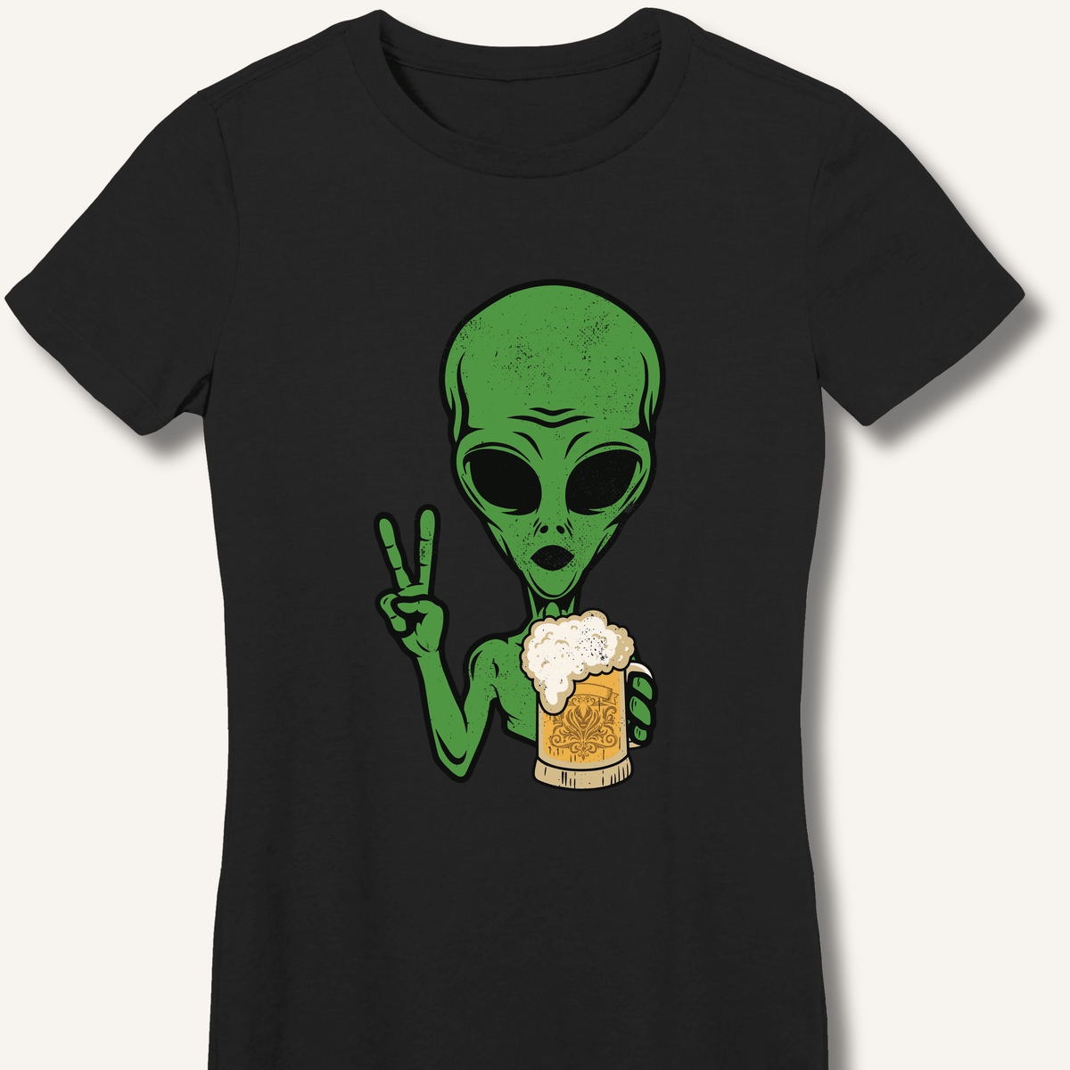 Alien Peace Beer Shirt Women's Fitted T-Shirt - Sip & Shirt