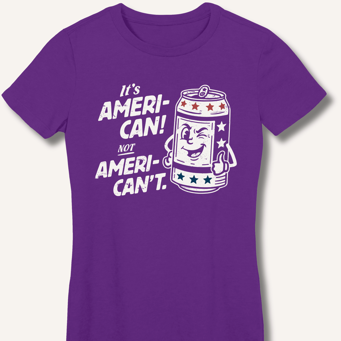 Ameri - Can Not Ameri - Can't Fitted T-Shirt - Sip & Shirt