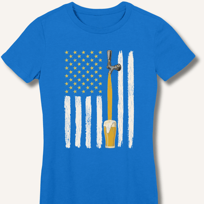 American Beer Flag Fitted T-Shirt - Sip & Shirt