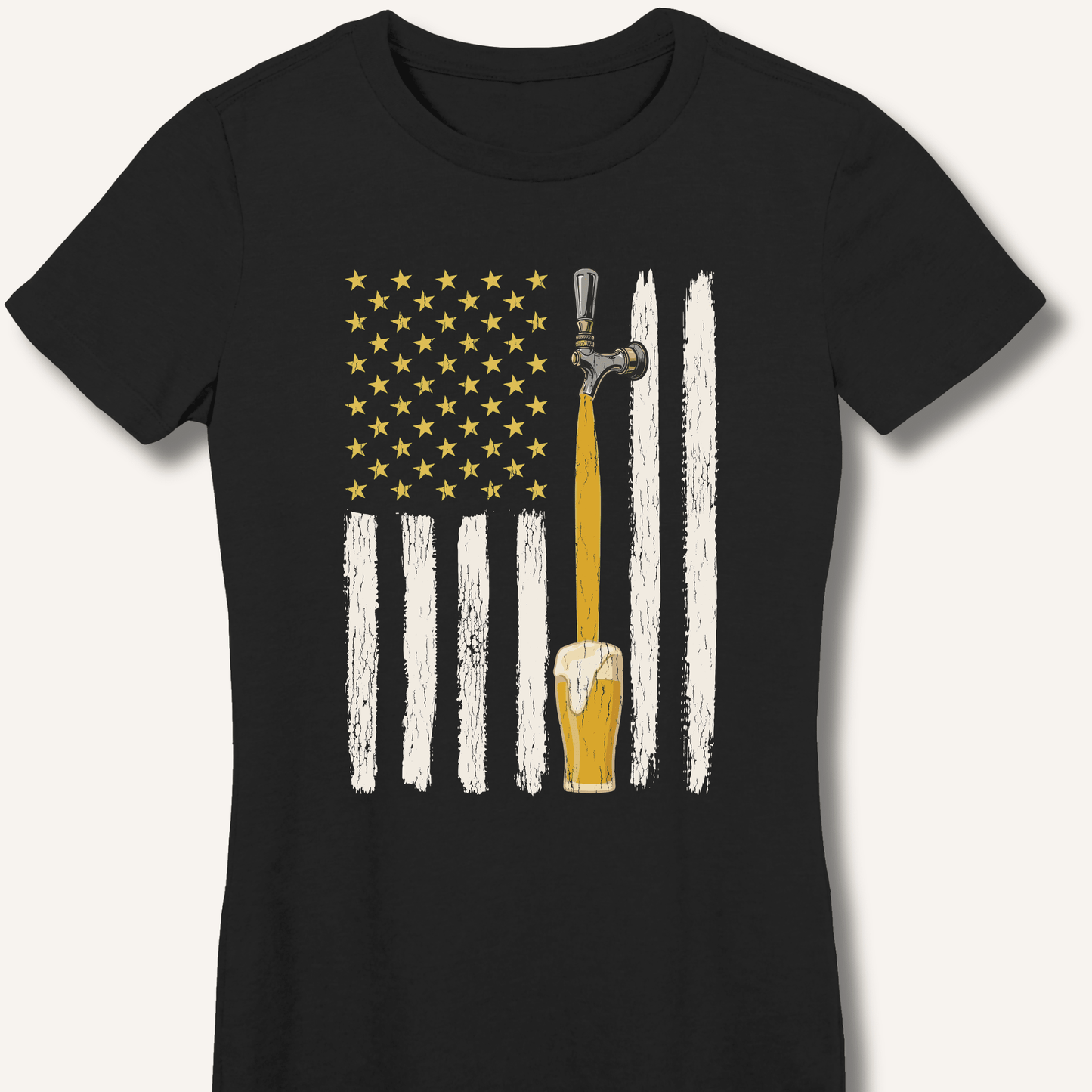 American Beer Flag Fitted T-Shirt - Sip & Shirt