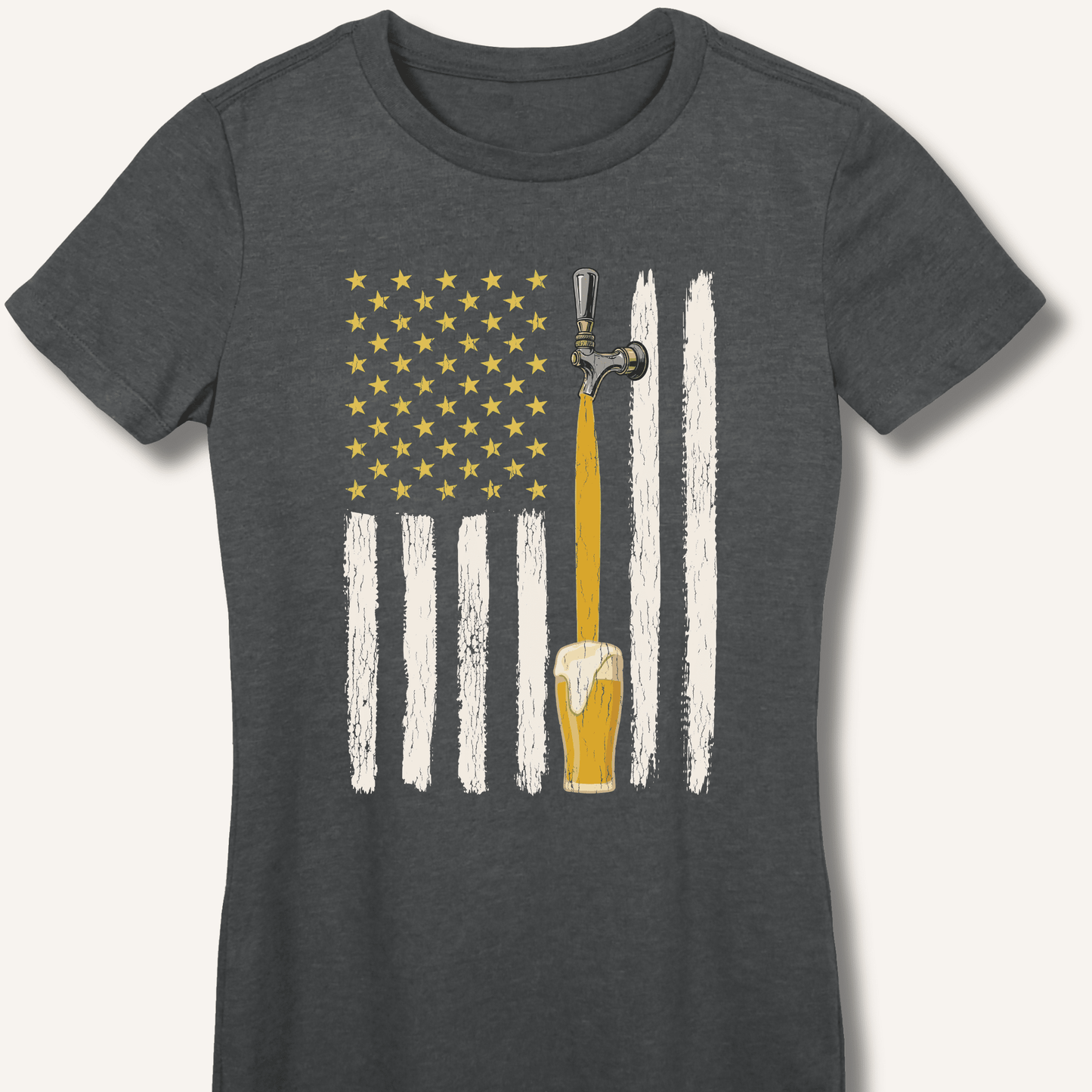 American Beer Flag Fitted T-Shirt - Sip & Shirt