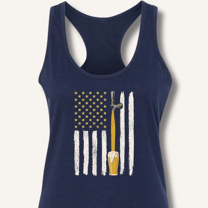 American Beer Flag Racerback Tank - Sip & Shirt