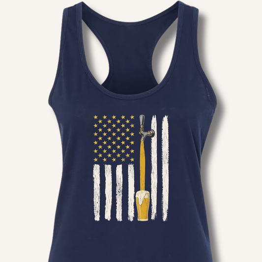 American Beer Flag Racerback Tank - Sip & Shirt