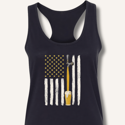 American Beer Flag Racerback Tank - Sip & Shirt