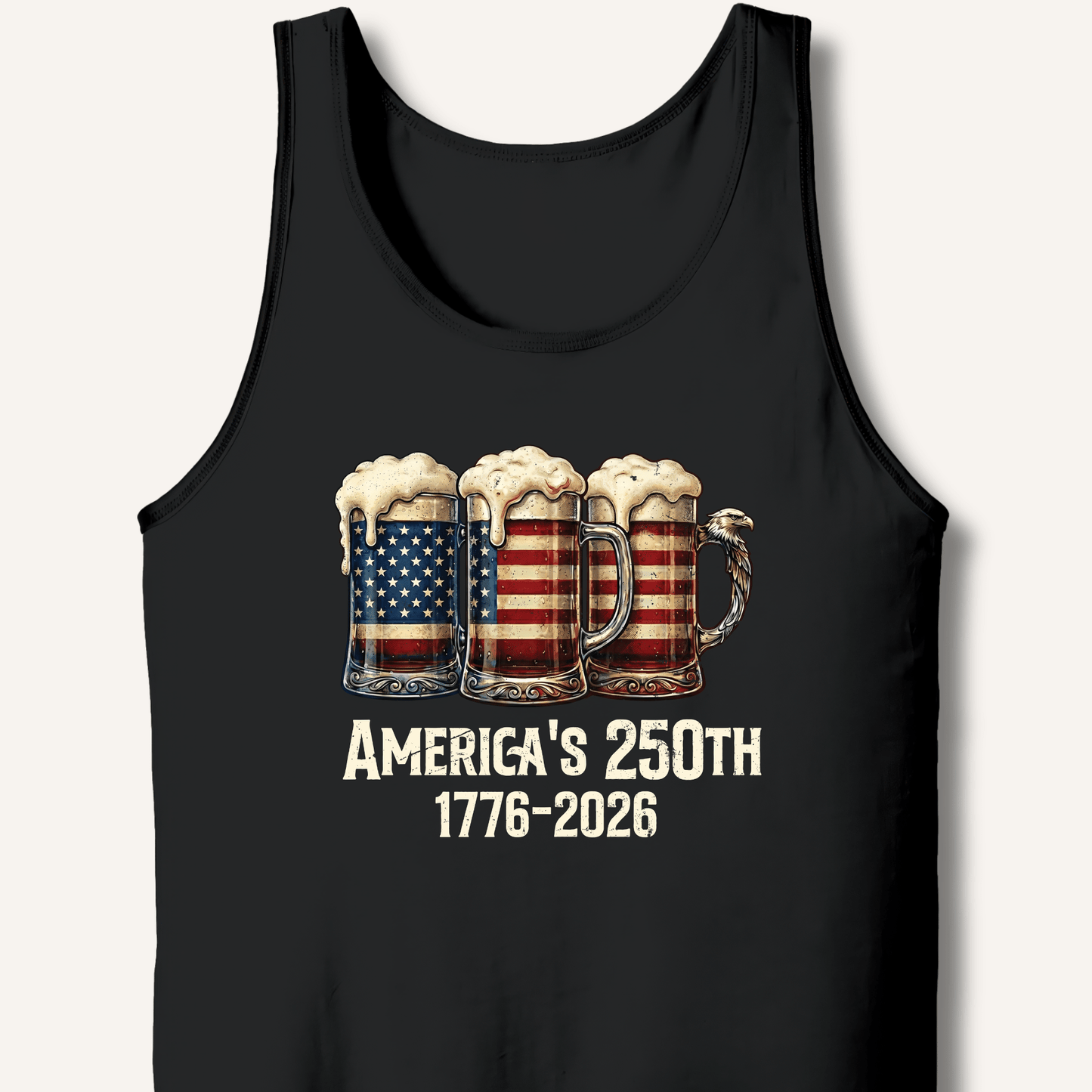 American Flag Beer Mugs 250th Tank - Sip & Shirt