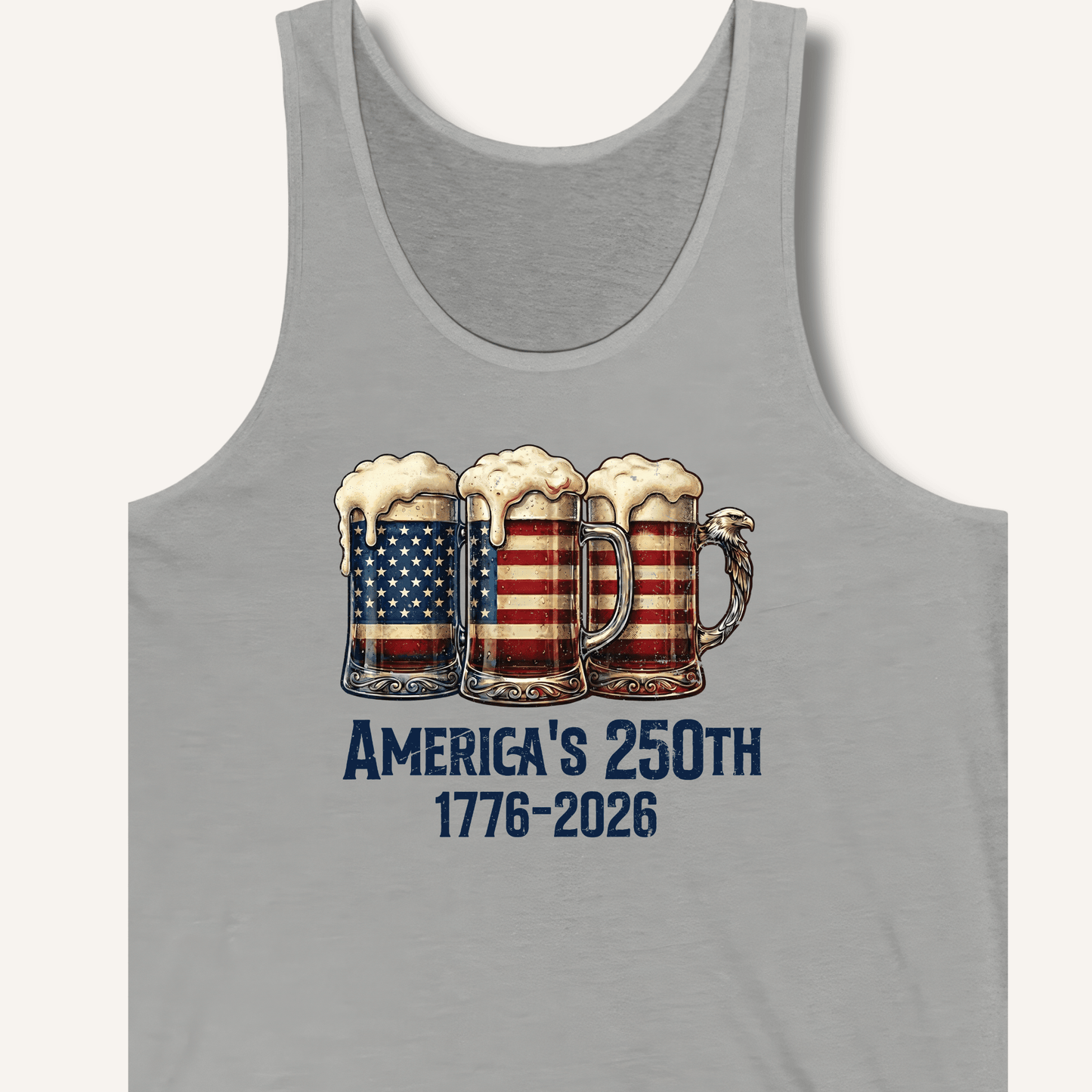 American Flag Beer Mugs 250th Tank - Sip & Shirt
