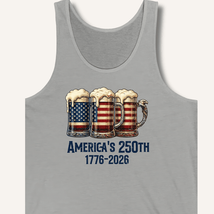 American Flag Beer Mugs 250th Tank - Sip & Shirt