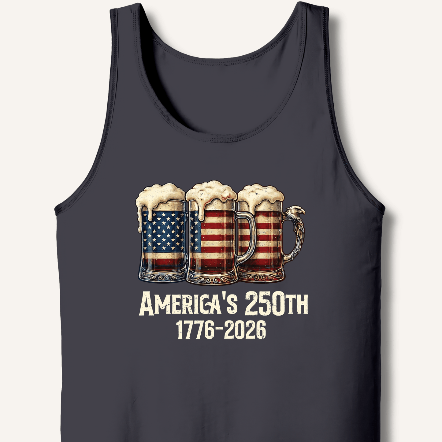 American Flag Beer Mugs 250th Tank - Sip & Shirt