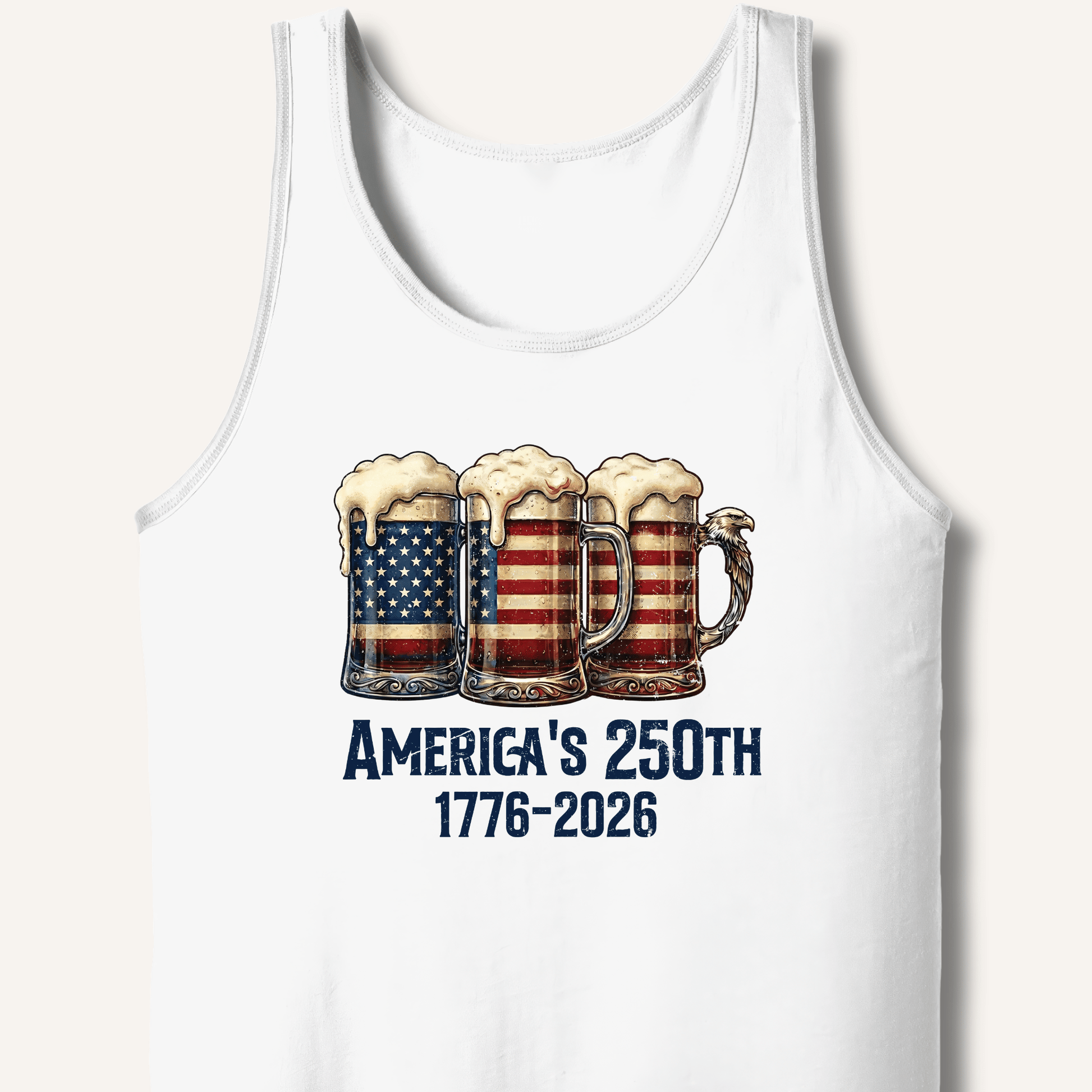 American Flag Beer Mugs 250th Tank - Sip & Shirt