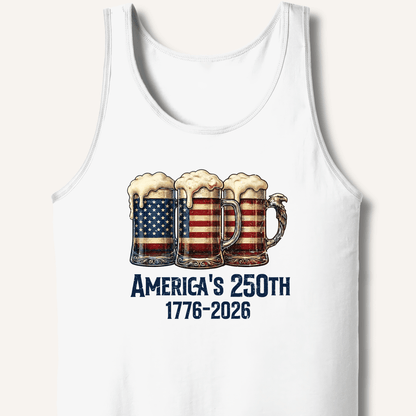 American Flag Beer Mugs 250th Tank - Sip & Shirt