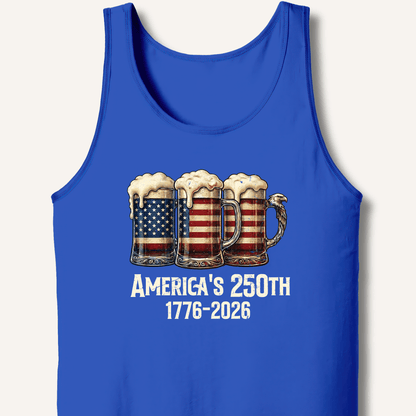 American Flag Beer Mugs 250th Tank - Sip & Shirt