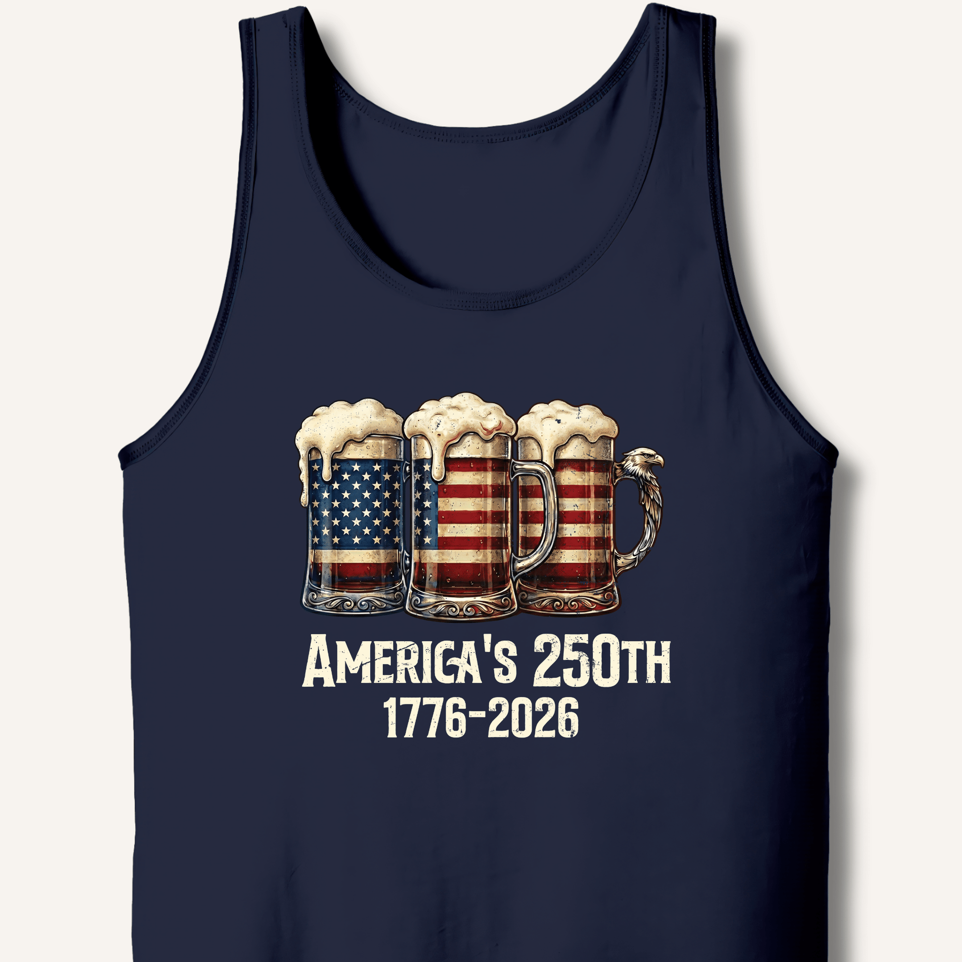 American Flag Beer Mugs 250th Tank - Sip & Shirt