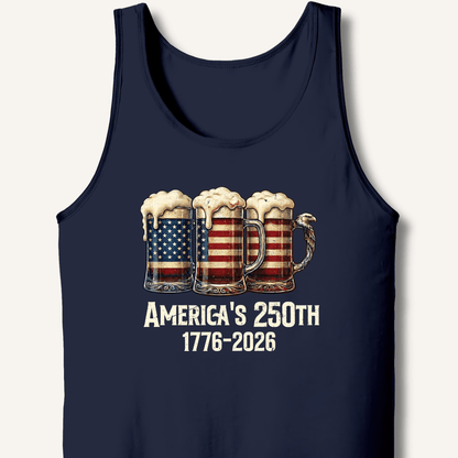 American Flag Beer Mugs 250th Tank - Sip & Shirt