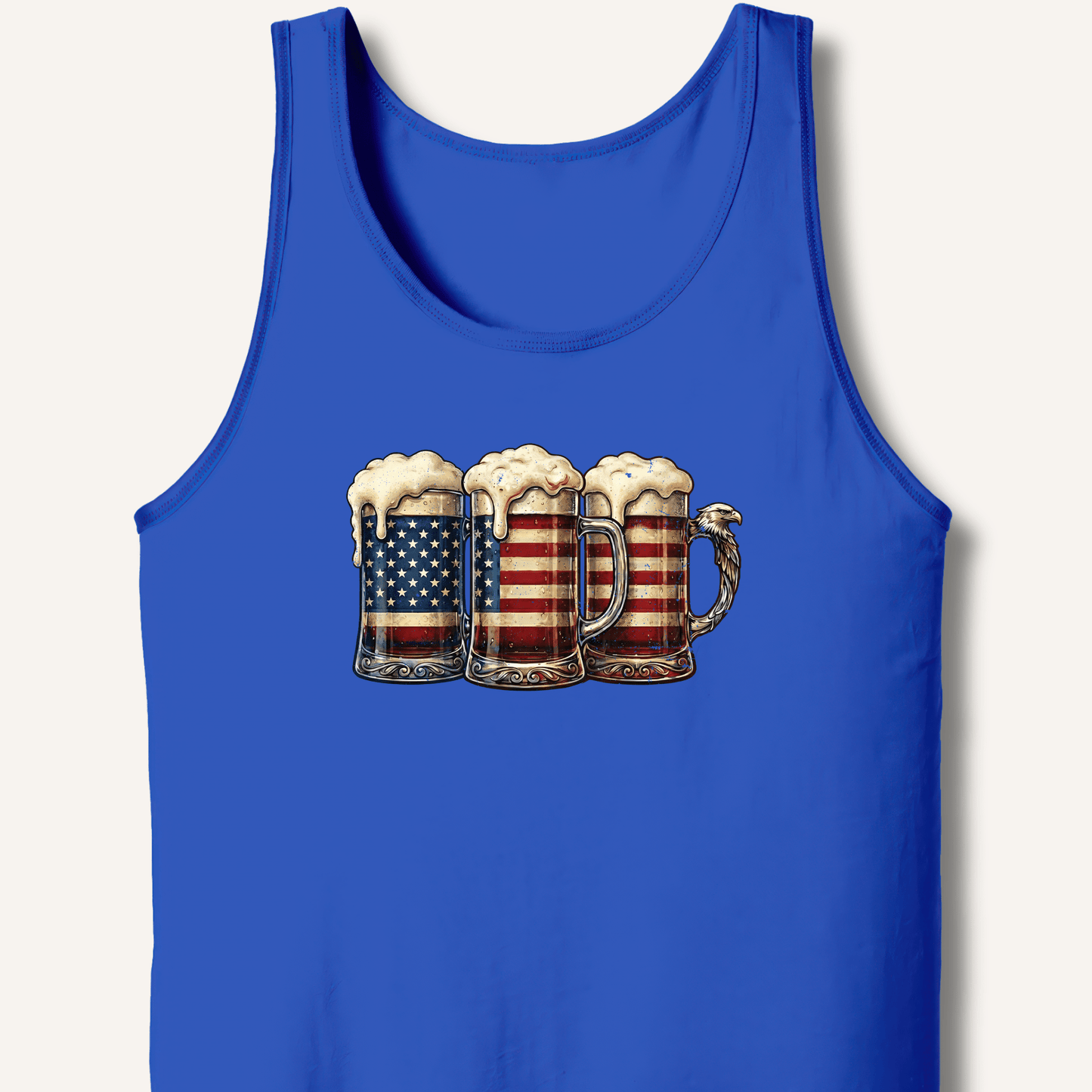 American Flag Beer Mugs Tank - Sip & Shirt
