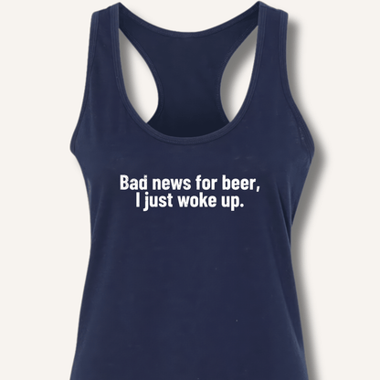 Bad news for beer Racerback Tank - Sip & Shirt