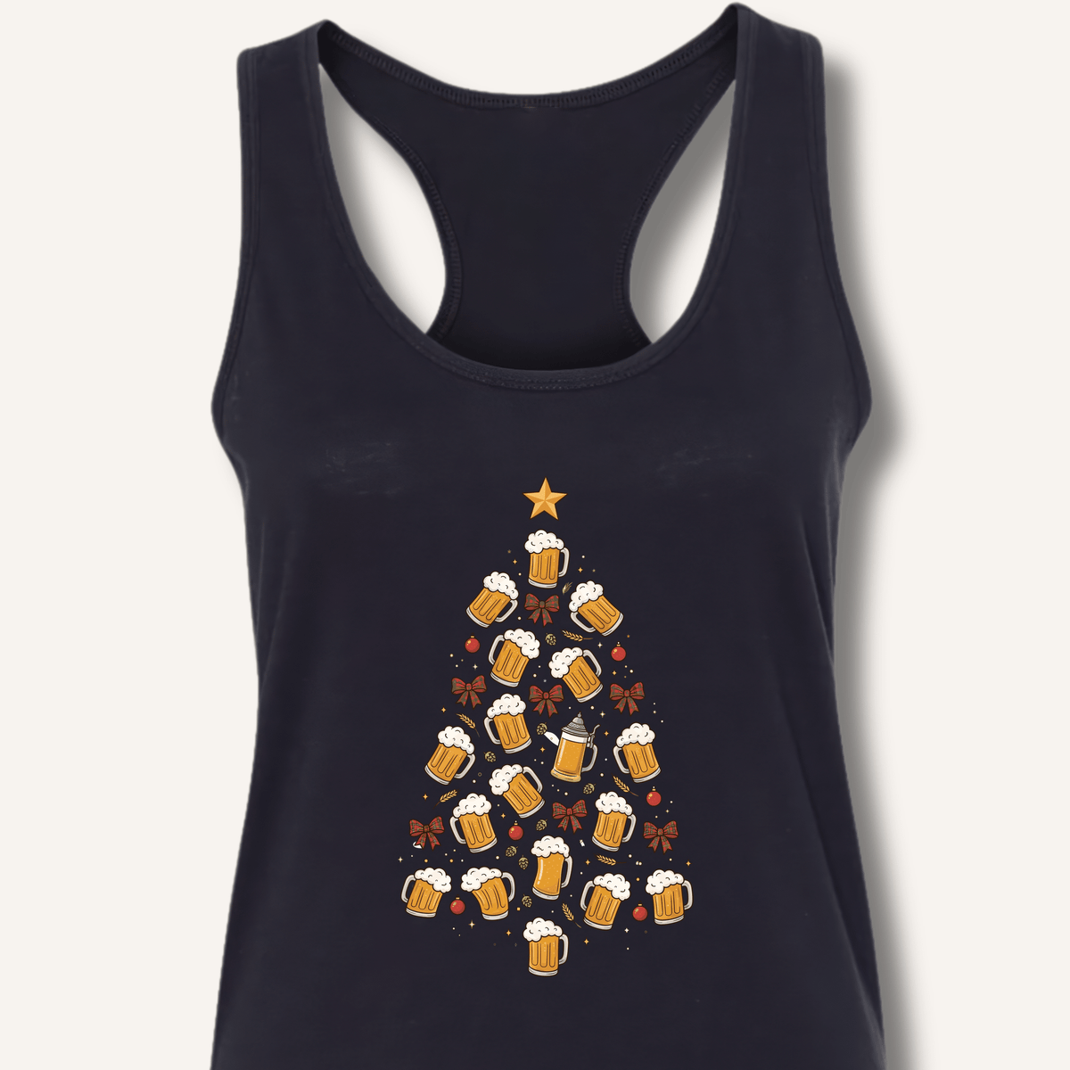 Beer Christmas Tree Racerback Tank - Sip & Shirt