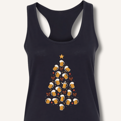 Beer Christmas Tree Racerback Tank - Sip & Shirt