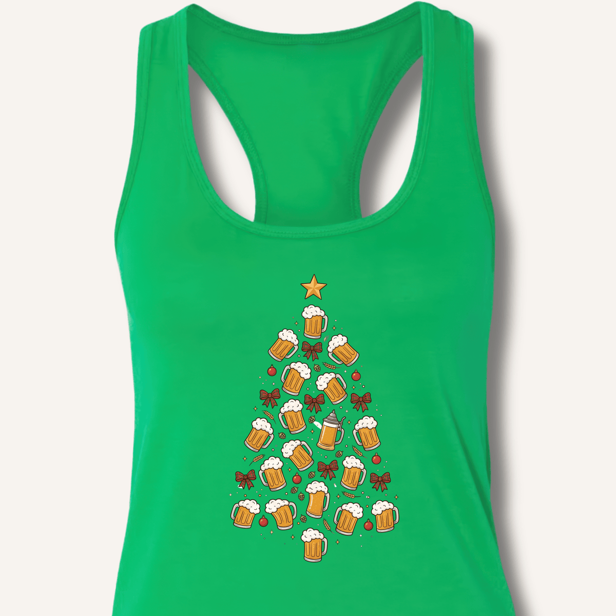 Beer Christmas Tree Racerback Tank - Sip & Shirt