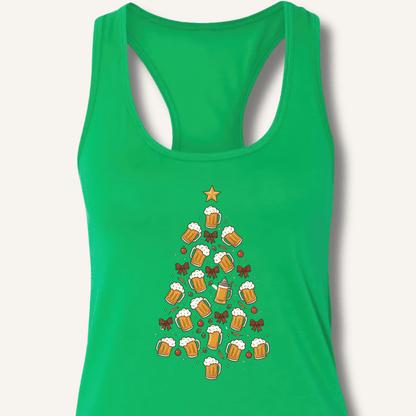 Beer Christmas Tree Racerback Tank - Sip & Shirt