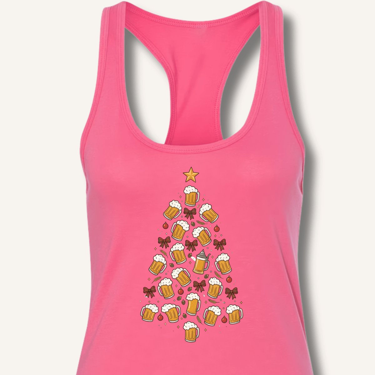 Beer Christmas Tree Racerback Tank - Sip & Shirt
