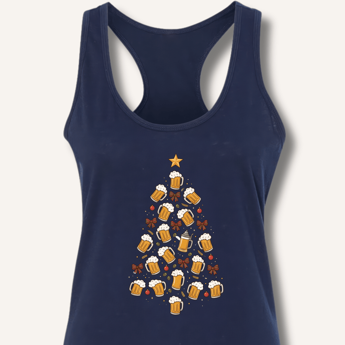 Beer Christmas Tree Racerback Tank - Sip & Shirt