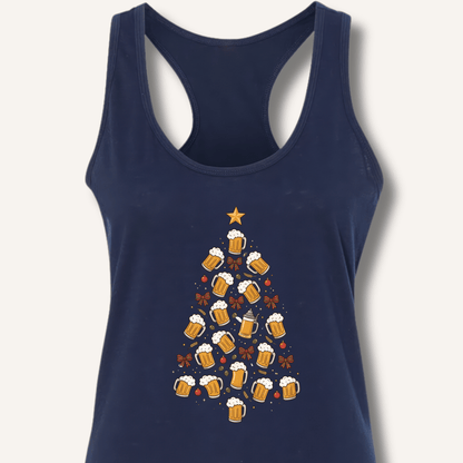 Beer Christmas Tree Racerback Tank - Sip & Shirt