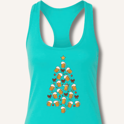 Beer Christmas Tree Racerback Tank - Sip & Shirt