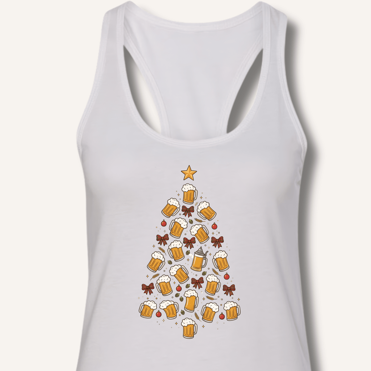 Beer Christmas Tree Racerback Tank - Sip & Shirt
