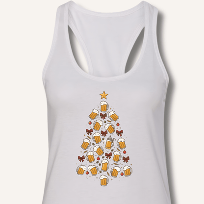 Beer Christmas Tree Racerback Tank - Sip & Shirt