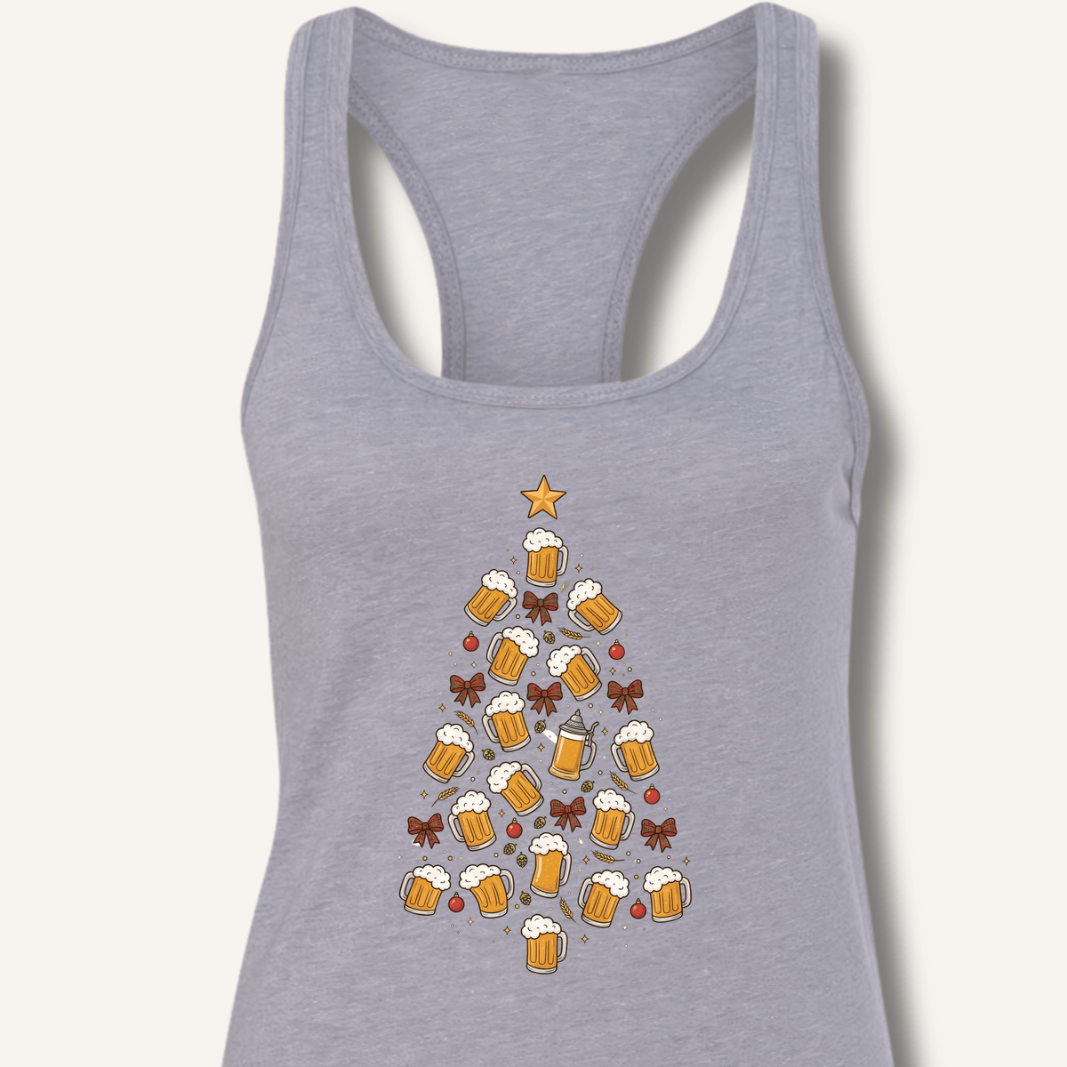 Beer Christmas Tree Racerback Tank - Sip & Shirt